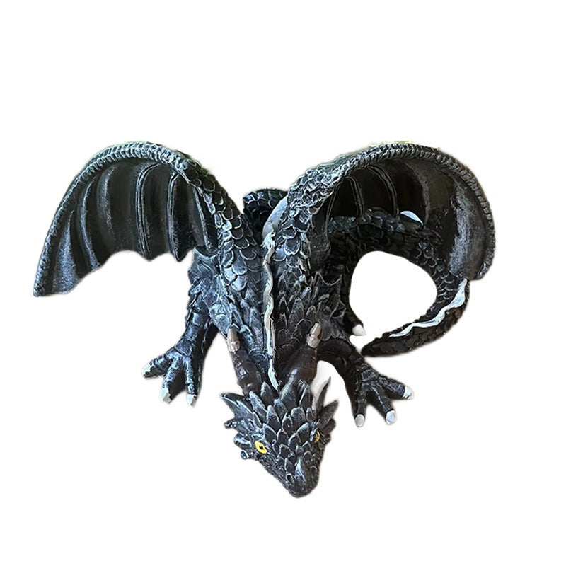Resin Craft Decoration Winged Dragon Sculpture Ornaments Office Desktop Decoration Ornaments Resin Crafts