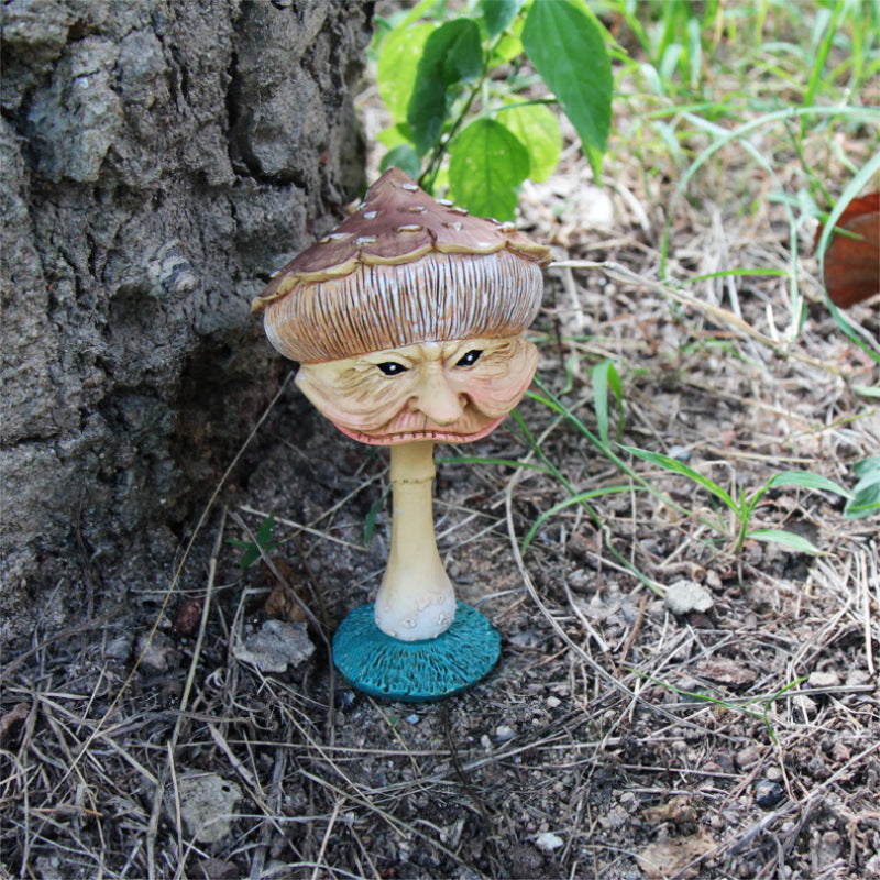 Mini Happy Funny Mushroom Funny Resin Sculpture Home Garden Statue Decorative Mushroom Garden Ornament Resin Crafts