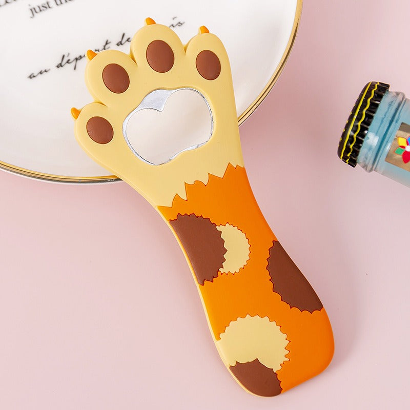 Cat's Claw Bottle Opener Cute Cartoon Magnetic Beer Bottle Opener Creative Silicone Magnetic Refrigerator Sticker