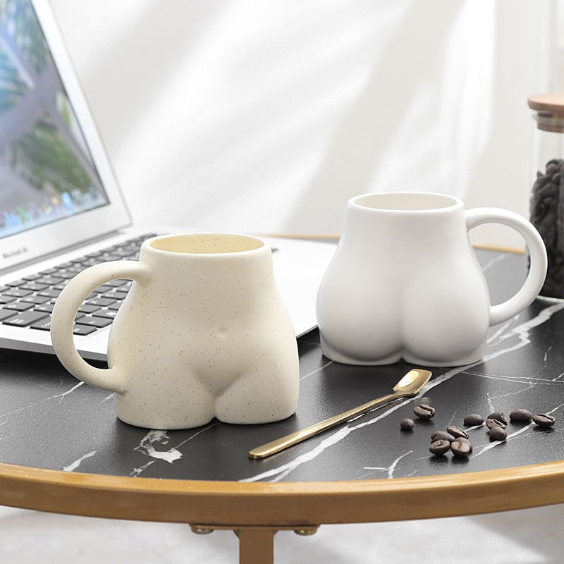 Nordic Creative Butt Cup Ceramic Mug Personality Coffee Cup Breakfast Milk Cup Office Water Cup Couple Cup