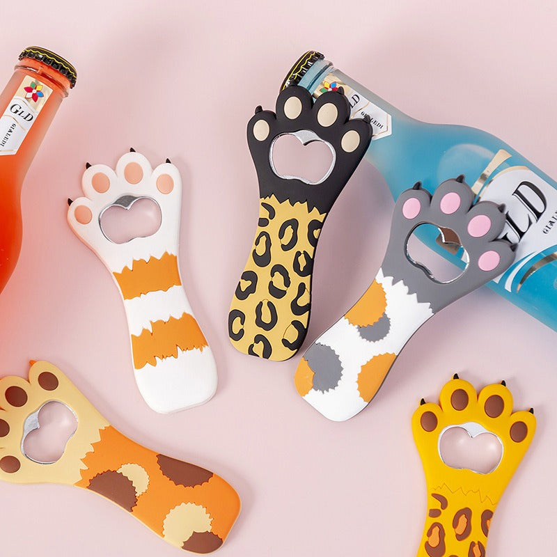 Cat's Claw Bottle Opener Cute Cartoon Magnetic Beer Bottle Opener Creative Silicone Magnetic Refrigerator Sticker