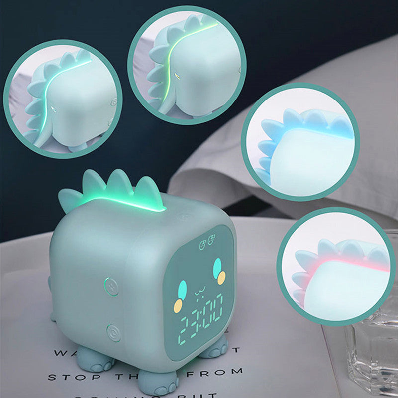 Fun Dragon Small Alarm Clock Creative Intelligent Night Light Desktop Clock Children Student Bedside Led Digital Electronic Clock