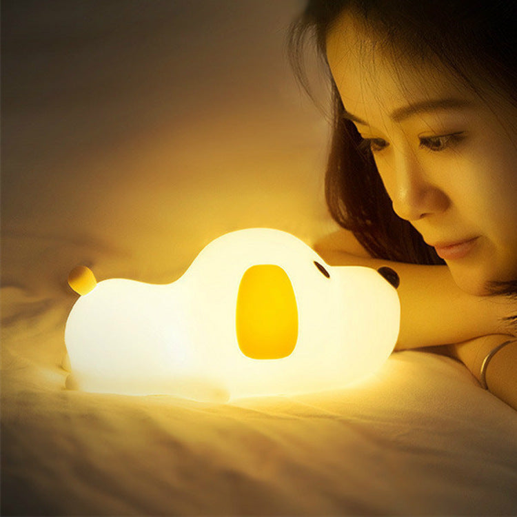 New And Peculiar Stupid Led Silicone Night Light USB Charging Timing Atmosphere Light Children's Bedside Smart Pat Light