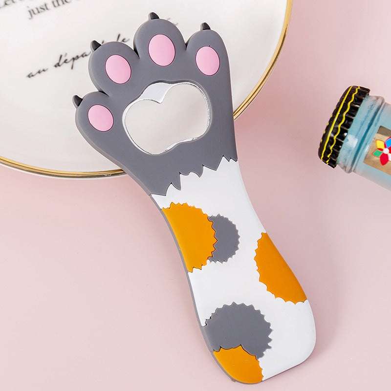 Cat's Claw Bottle Opener Cute Cartoon Magnetic Beer Bottle Opener Creative Silicone Magnetic Refrigerator Sticker