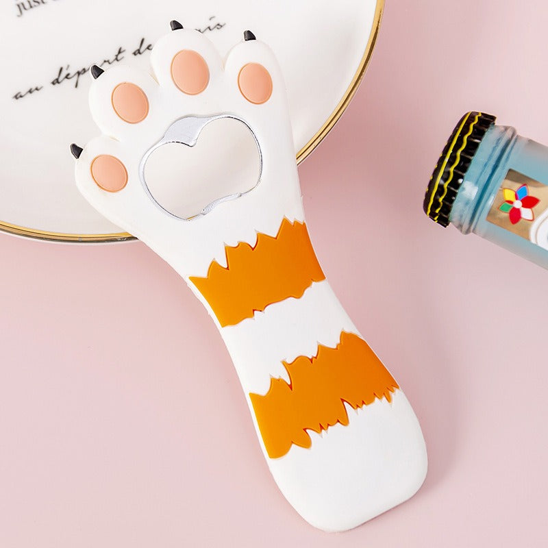 Cat's Claw Bottle Opener Cute Cartoon Magnetic Beer Bottle Opener Creative Silicone Magnetic Refrigerator Sticker