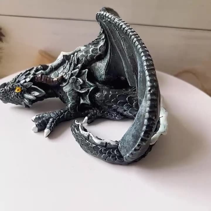 Resin Craft Decoration Winged Dragon Sculpture Ornaments Office Desktop Decoration Ornaments Resin Crafts