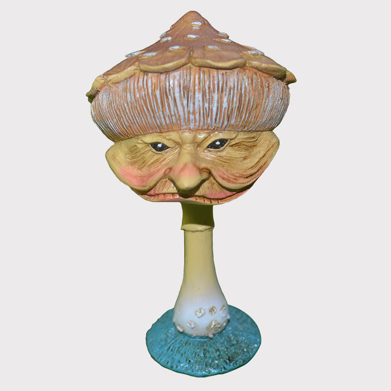 Mini Happy Funny Mushroom Funny Resin Sculpture Home Garden Statue Decorative Mushroom Garden Ornament Resin Crafts