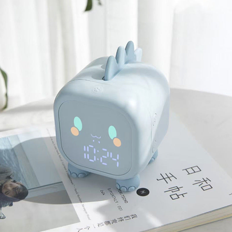 Fun Dragon Small Alarm Clock Creative Intelligent Night Light Desktop Clock Children Student Bedside Led Digital Electronic Clock