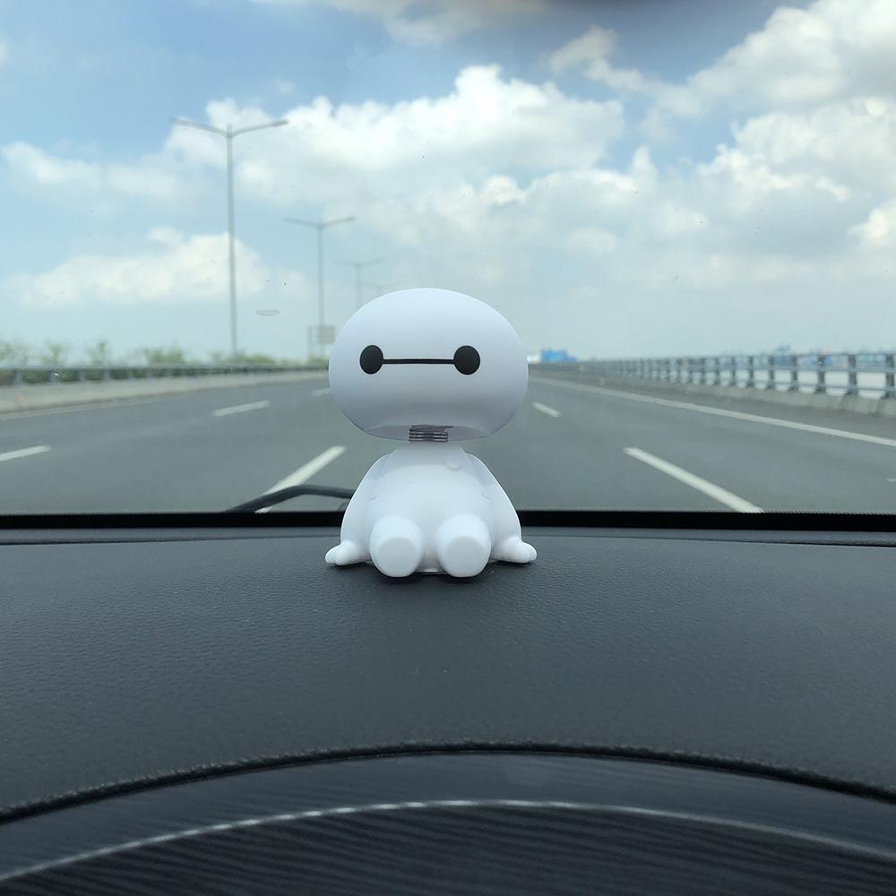 Cartoon Plastic Baymax Robot Shaking Head Figure Car Ornaments Auto Interior Decorations Big Hero Doll Toys