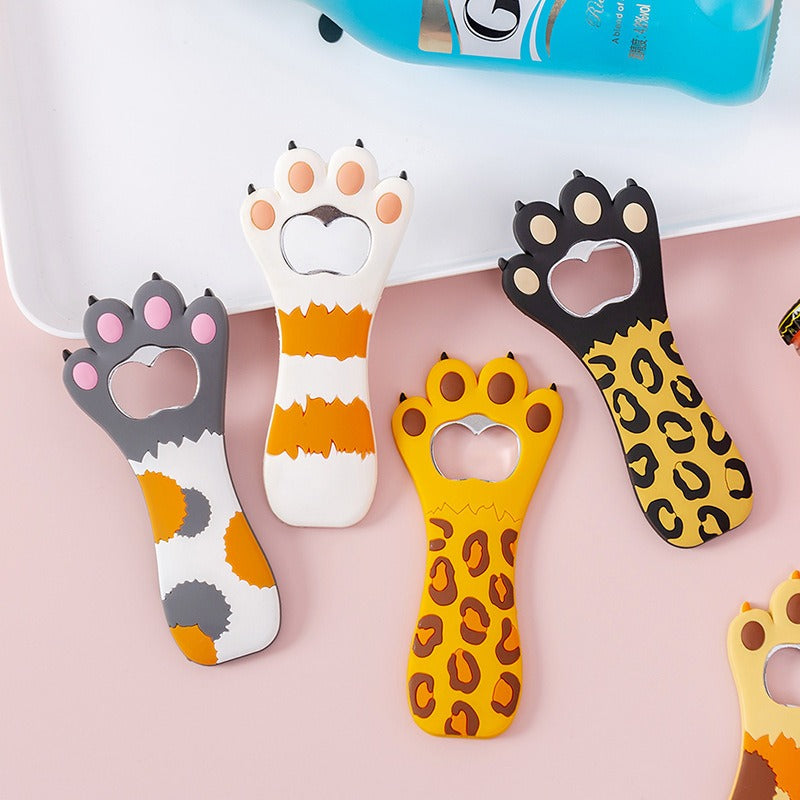 Cat's Claw Bottle Opener Cute Cartoon Magnetic Beer Bottle Opener Creative Silicone Magnetic Refrigerator Sticker