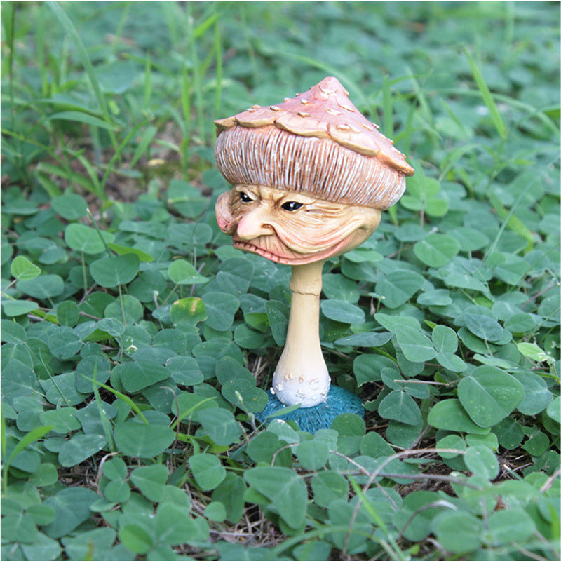 Mini Happy Funny Mushroom Funny Resin Sculpture Home Garden Statue Decorative Mushroom Garden Ornament Resin Crafts