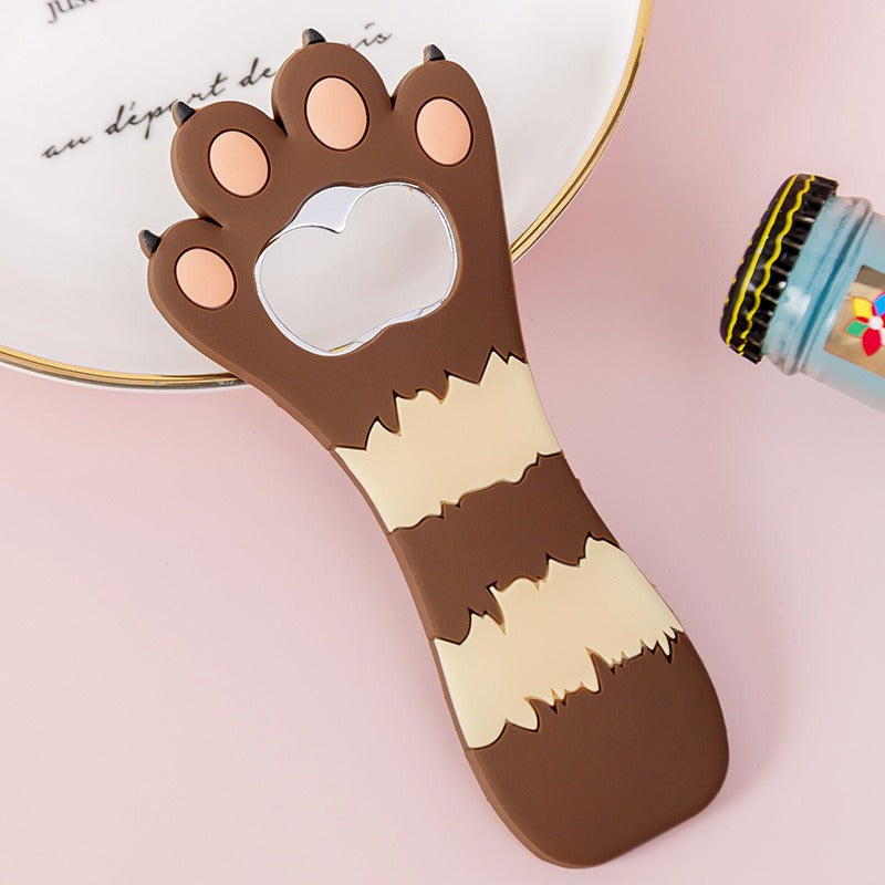 Cat's Claw Bottle Opener Cute Cartoon Magnetic Beer Bottle Opener Creative Silicone Magnetic Refrigerator Sticker