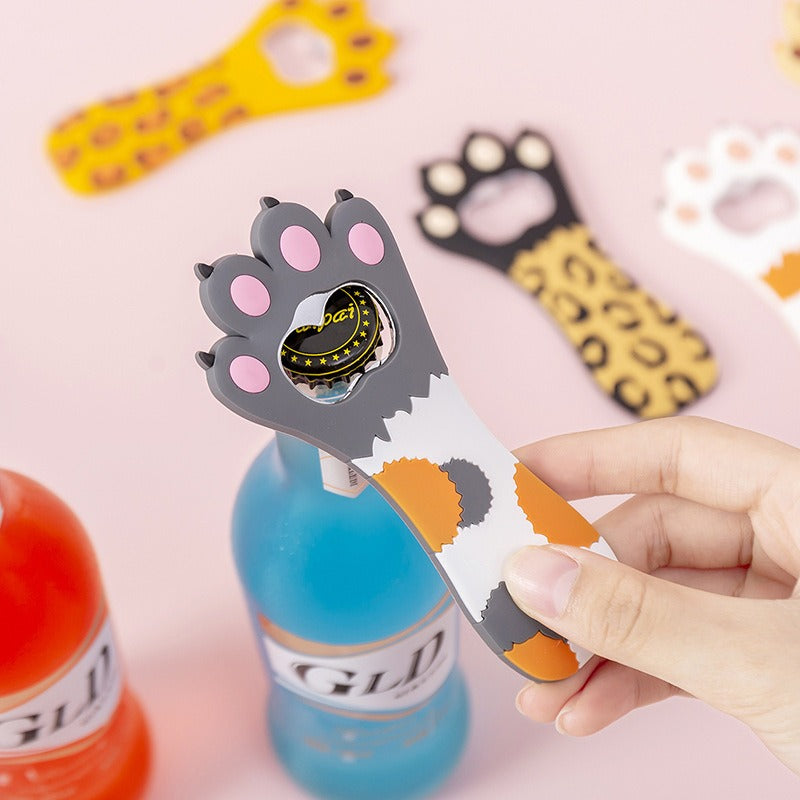Cat's Claw Bottle Opener Cute Cartoon Magnetic Beer Bottle Opener Creative Silicone Magnetic Refrigerator Sticker