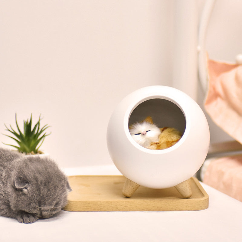 Creative Cute Little Cute Cat House Night Light Cute Kitten Bedside With Sleeping Light USB Charging Touch Atmosphere Light