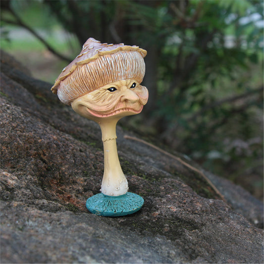 Mini Happy Funny Mushroom Funny Resin Sculpture Home Garden Statue Decorative Mushroom Garden Ornament Resin Crafts