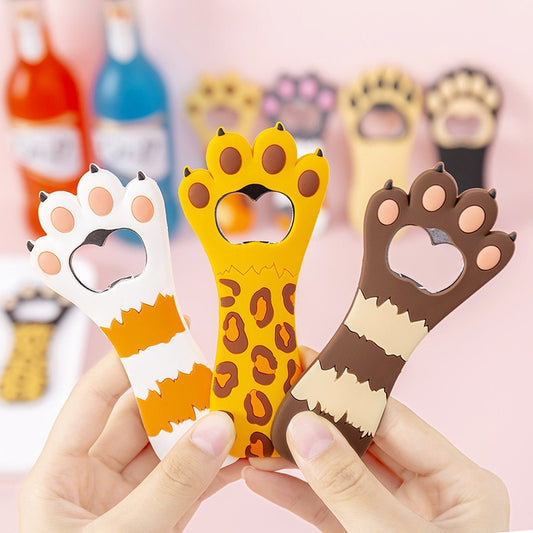 Cat's Claw Bottle Opener Cute Cartoon Magnetic Beer Bottle Opener Creative Silicone Magnetic Refrigerator Sticker