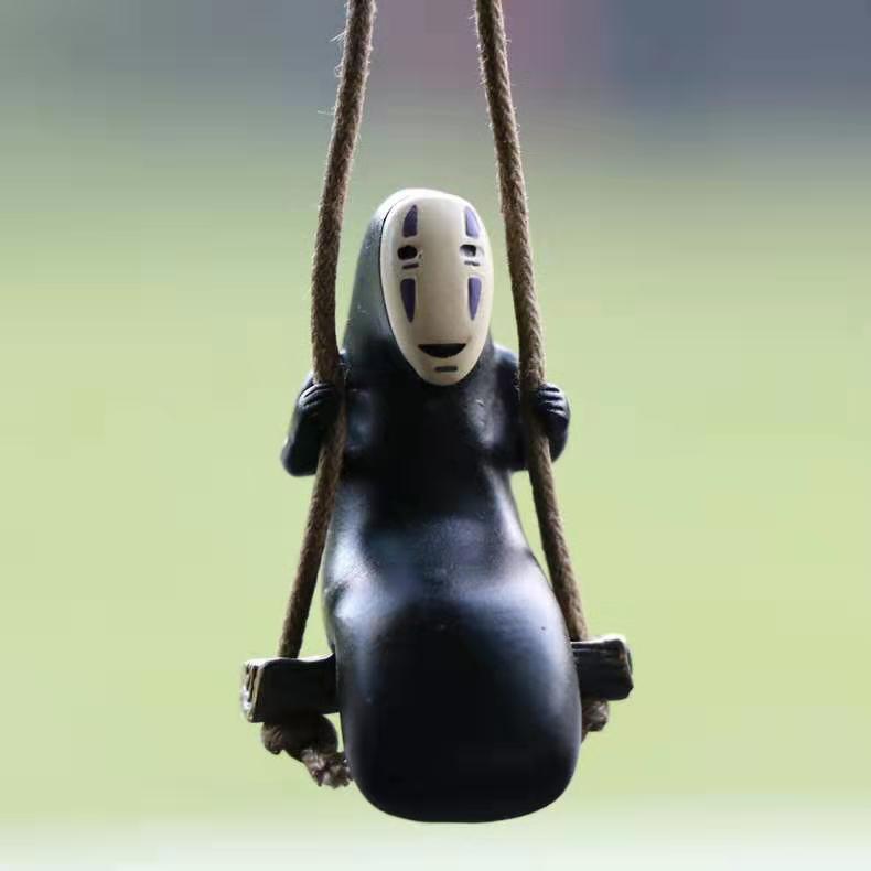 Faceless Male Car Pendant Spirited Away Rearview Mirror Pendant Hayao Miyazaki Faceless Male Swing Car Pendant