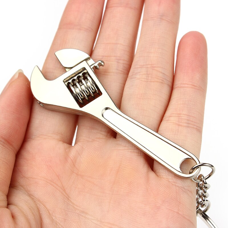 FORAUTO Wrench Keychain Stainless Steel Car Key Ring High-grade Simulation Spanner Key Chain keyring Keyfob Tools Novelty