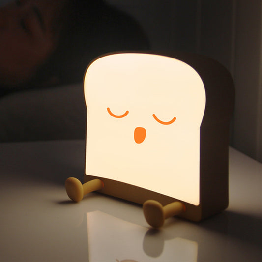 Toast Bread Night Light USB Charging Pat Timing Light Single-Sided Light-Emitting Square Bread Shape Bedside Lamp