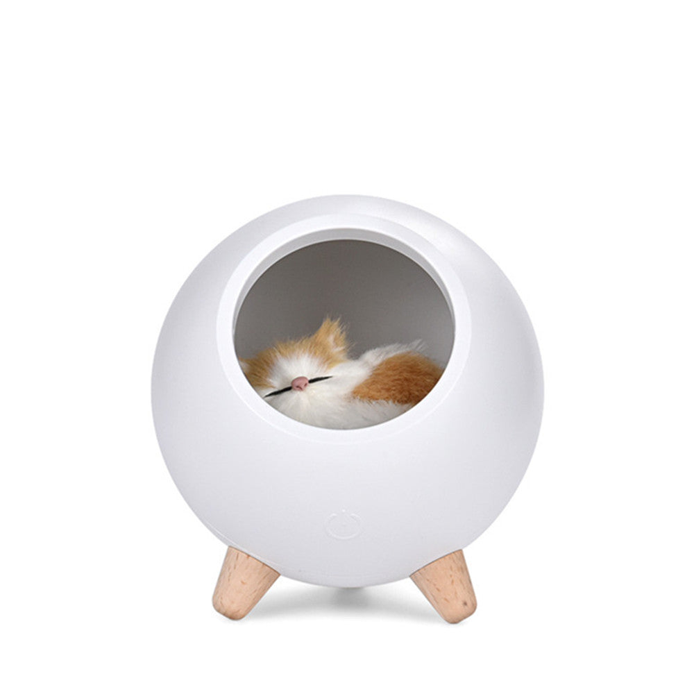 Creative Cute Little Cute Cat House Night Light Cute Kitten Bedside With Sleeping Light USB Charging Touch Atmosphere Light