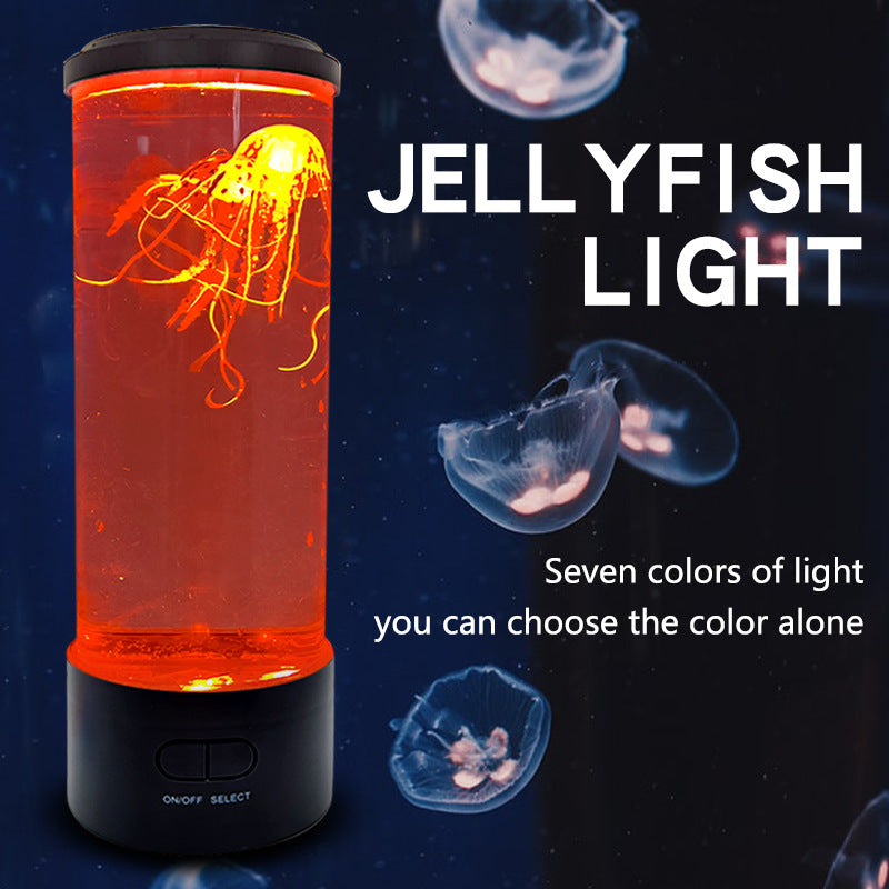 Simulation LED Colorful Large Jellyfish Light Bedroom Atmosphere Light USB Plug-In Night Light