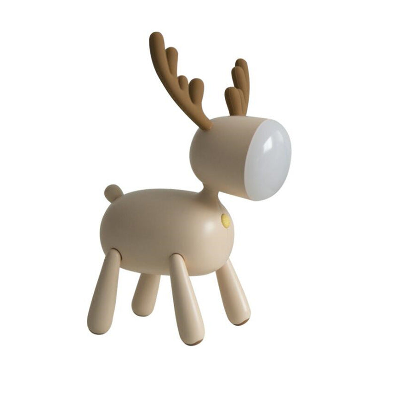 Cartoon Deer Night Light USB Charging With Sleeping Silicone Led Elk Light Children's Student Desk Reading Lamp