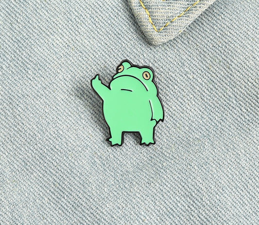 Funny Frog Enamel Pin Custom Cool Animal Brooches Bag Lapel Pin Cartoon Froggy Badge Jewelry Gift for Friends