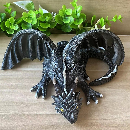 Resin Craft Decoration Winged Dragon Sculpture Ornaments Office Desktop Decoration Ornaments Resin Crafts