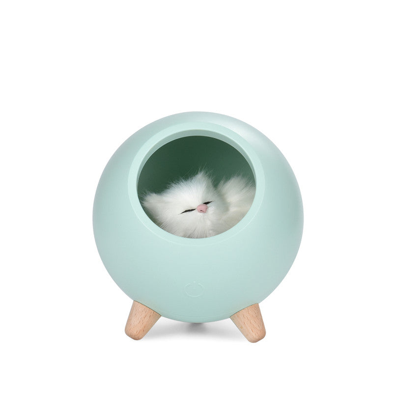 Creative Cute Little Cute Cat House Night Light Cute Kitten Bedside With Sleeping Light USB Charging Touch Atmosphere Light